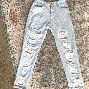 Ripped jeans from Shein, size small, abs light blue. Condition is very good